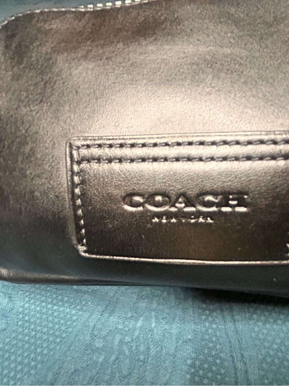 Coach large Black Leather shoulder / waist bag.